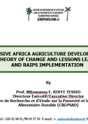 The Comprehensive Africa Agriculture Development Programme (CAADP) at 20: Theory of Change and lessons learned from NAIPs and RAIPs implementation